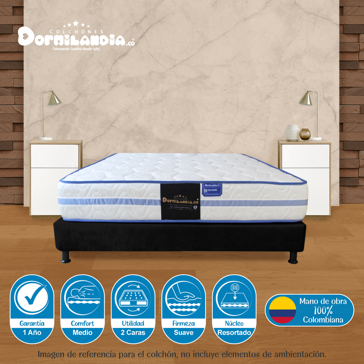 Colchón Caribe Blanco Semidoble 120 X 190 Cm Firmeza Suave Doble Faz - COLCHONES | Bylmo