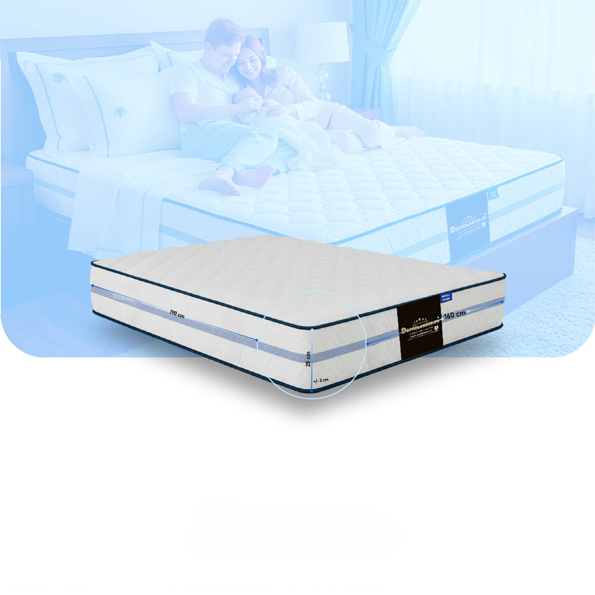 Colchón Caribe Blanco Queen 160 X 190 Cm Firmeza Suave Doble Faz - COLCHONES | Bylmo