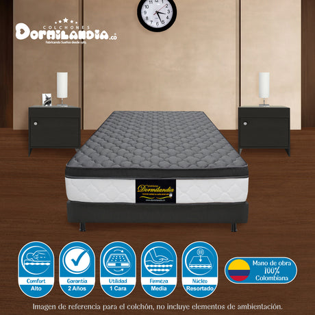 Colchón Dublín Gris Sencillo 100 X 190 Cm Firmeza Medio - COLCHONES | Bylmo