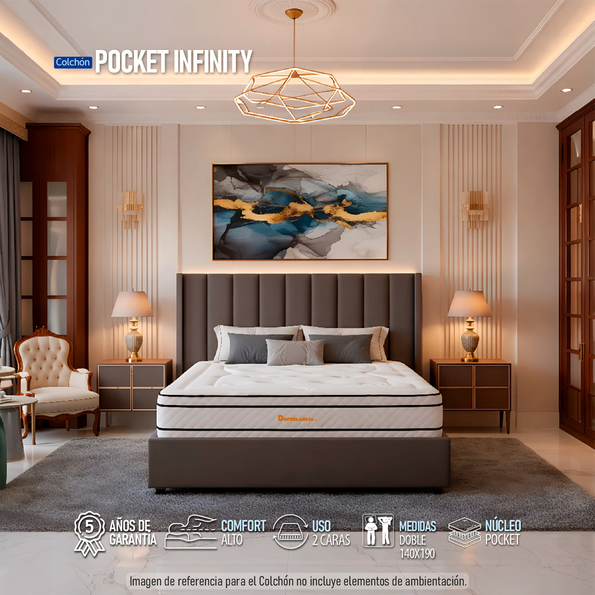 Colchón Infinity Blanco Doble 140 X 190 Cm Firmeza Medio Firme Doble Faz - COLCHONES | Bylmo