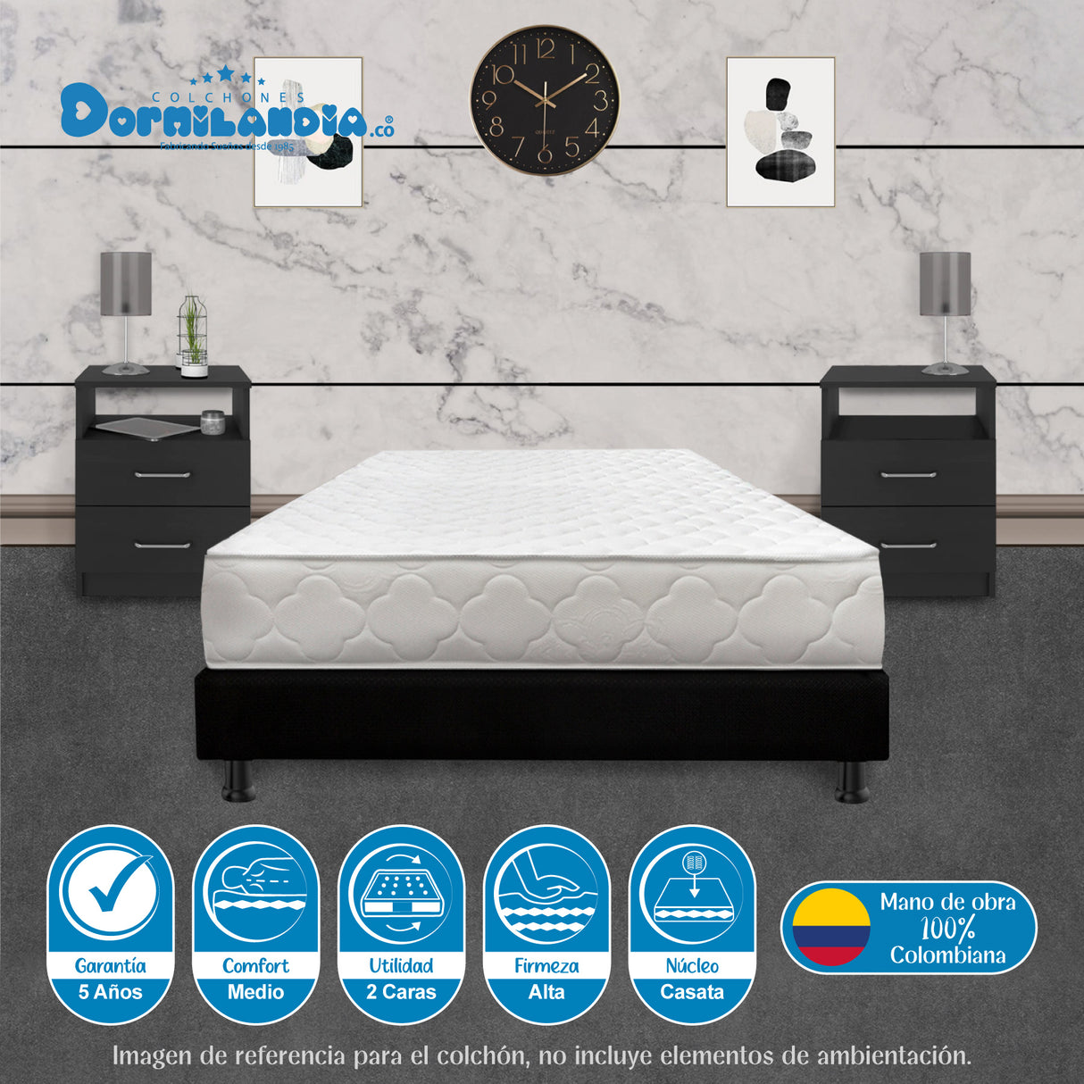 Colchón Macizo Blanco Sencillo 100 X 190 Cm Firmeza Firme Doble Faz - COLCHONES | Bylmo