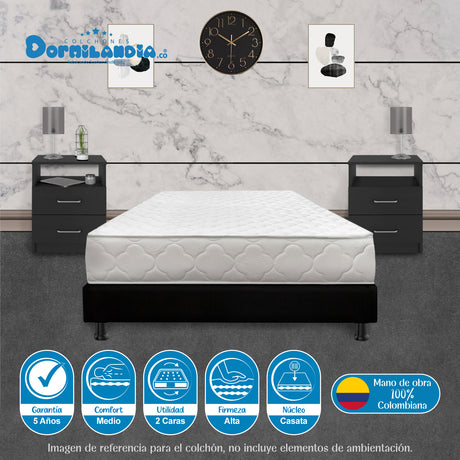Colchón Macizo Blanco Sencillo 100 X 190 Cm Firmeza Firme Doble Faz - COLCHONES | Bylmo