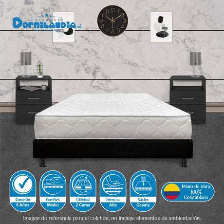 Colchón Macizo Blanco Queen 160 X 190 Cm Firmeza Firme Doble Faz - COLCHONES | Bylmo