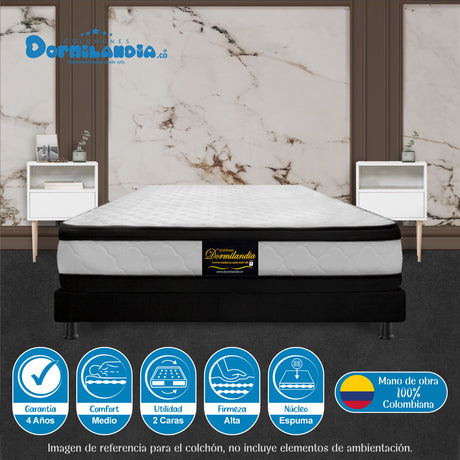 Colchón Malta Blanco Semidoble 120 X 190 Cm Firmeza Firme Doble Faz - COLCHONES | Bylmo