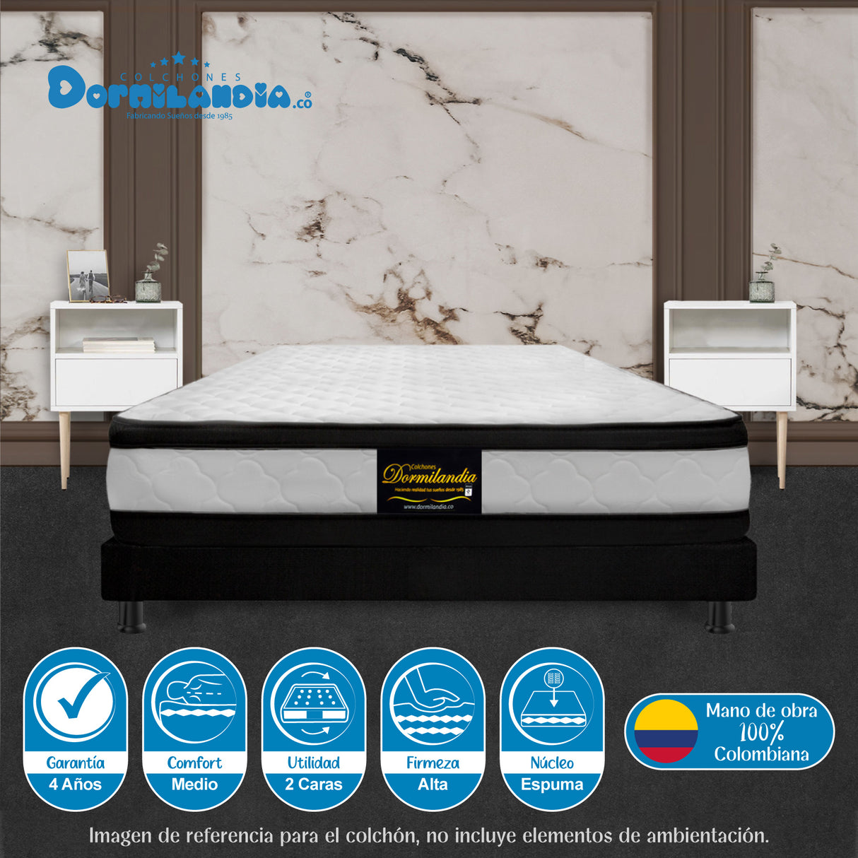 Colchón Malta Blanco Doble 140 X 190 Cm Firmeza Firme Doble Faz - COLCHONES | Bylmo