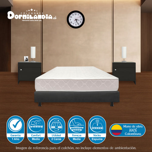 Colchón Multisleep Blanco Sencillo 90 X 190 Cm Firmeza Medio Doble Faz