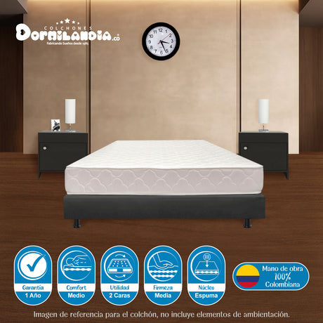 Colchón Multisleep Blanco Semidoble 120 X 190 Cm Firmeza Medio Doble Faz - COLCHONES | Bylmo