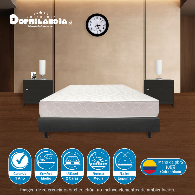 Colchón Multisleep Blanco Queen 160 X 190 Cm Firmeza Medio Doble Faz