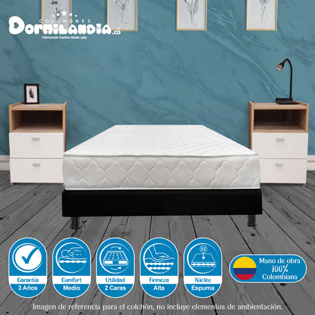 Colchón Ultraflex Blanco Sencillo 90 X 190 Cm Firmeza Firme Doble Faz - COLCHONES | Bylmo