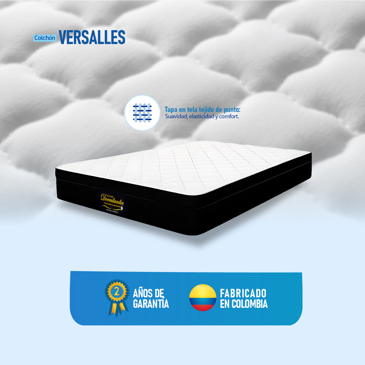 Colchón Versalles Blanco King 200 X 200 Cm Firmeza Medio - COLCHONES | Bylmo