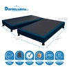 Combo Base Cama Y Colchón Atenas Blanco Y Azul Queen 160 X 190 Cm Firmeza Medio Doble Faz