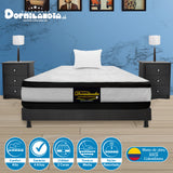 Combo Base Cama y Colchón Atenas Blanco y Gris Sencillo 100 X 190 Cm Firmeza Medio Doble Faz - COLCHONES | Bylmo