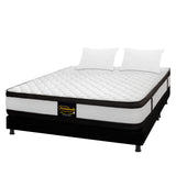 Combo Base Cama y Colchón Atenas Blanco y Negro King 200 X 200 Cm Firmeza Medio Doble Faz - COLCHONES | Bylmo