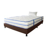 Combo Base Cama Y Colchón Caribe Blanco Y Cafe Sencillo 100 X 190 Cm Firmeza Suave Doble Faz