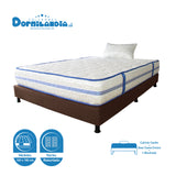 Combo Base Cama y Colchón Caribe Blanco y Cafe Sencillo 100 X 190 Cm Firmeza Suave Doble Faz - COLCHONES | Bylmo