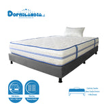 Combo Base Cama y Colchón Caribe Blanco y Gris Sencillo 100 X 190 Cm Firmeza Suave Doble Faz - COLCHONES | Bylmo