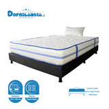 Combo Base Cama y Colchón Caribe Blanco y Negro Sencillo 100 X 190 Cm Firmeza Suave Doble Faz - COLCHONES | Bylmo