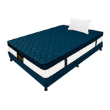 Combo Base Cama y Colchón Dublín Azul Sencillo 100 X 190 Cm Firmeza Medio - COLCHONES | Bylmo