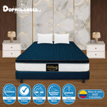 Combo Base Cama Y Colchón Dublín Azul Doble 140 X 190 Cm Firmeza Medio