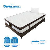 Combo Base Cama y Colchón Dublín Cafe Sencillo 100 X 190 Cm Firmeza Medio - COLCHONES | Bylmo