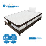 Combo Base Cama Y Colchón Dublín Cafe Sencillo 100 X 190 Cm Firmeza Medio