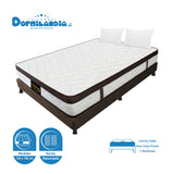 Combo Base Cama y Colchón Dublín Cafe Doble 140 X 190 Cm Firmeza Medio - COLCHONES | Bylmo