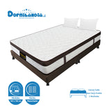 Combo Base Cama y Colchón Dublín Cafe Queen 160 X 190 Cm Firmeza Medio - COLCHONES | Bylmo