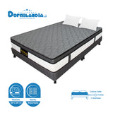 Combo Base Cama y Colchón Dublín Gris King 200 X 200 Cm Firmeza Medio - COLCHONES | Bylmo