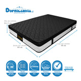 Combo Base Cama y Colchón Dublín Negro Sencillo 100 X 190 Cm Firmeza Medio - COLCHONES | Bylmo