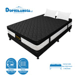 Combo Base Cama y Colchón Dublín Negro Doble 140 X 190 Cm Firmeza Medio - COLCHONES | Bylmo