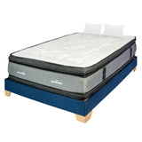 Combo Base Cama y Colchón Excalibur Gris y Azul Semidoble 120 X 190 Cm Firmeza Medio Doble Faz - COLCHONES | Bylmo