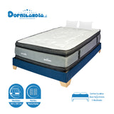 Combo Base Cama y Colchón Excalibur Gris y Azul King 200 X 200 Cm Firmeza Medio Doble Faz - COLCHONES | Bylmo