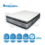 Combo Base Cama y Colchón Excalibur Gris Semidoble 120 X 190 Cm Firmeza Medio Doble Faz - COLCHONES | Bylmo