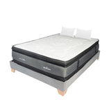 Combo Base Cama y Colchón Excalibur Gris Doble 140 X 190 Cm Firmeza Medio Doble Faz - COLCHONES | Bylmo