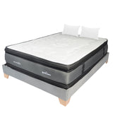 Combo Base Cama y Colchón Excalibur Gris Queen 160 X 190 Cm Firmeza Medio Doble Faz - COLCHONES | Bylmo