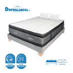 Combo Base Cama Y Colchón Excalibur Gris King 200 X 200 Cm Firmeza Medio Doble Faz