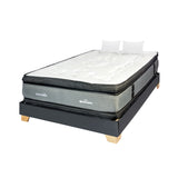 Combo Base Cama y Colchón Excalibur Gris y Negro Doble 140 X 190 Cm Firmeza Medio Doble Faz - COLCHONES | Bylmo