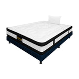 Combo Base Cama y Colchón Casata Blanco y Azul Sencillo 100 X 190 Cm Firmeza Medio Firme Doble Faz - COLCHONES | Bylmo