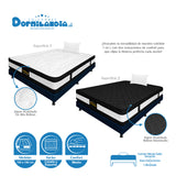 Combo Base Cama y Colchón Casata Blanco y Azul Sencillo 100 X 190 Cm Firmeza Medio Firme Doble Faz - COLCHONES | Bylmo