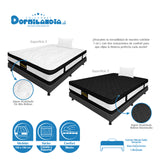Combo Base Cama y Colchón Casata Blanco y Gris Sencillo 100 X 190 Cm Firmeza Medio Firme Doble Faz - COLCHONES | Bylmo