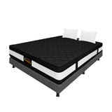 Combo Base Cama y Colchón Casata Blanco y Gris Doble 140 X 190 Cm Firmeza Medio Firme Doble Faz - COLCHONES | Bylmo