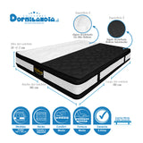 Combo Base Cama y Colchón Casata Blanco y Gris Doble 140 X 190 Cm Firmeza Medio Firme Doble Faz - COLCHONES | Bylmo