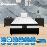 Combo Base Cama y Colchón Casata Blanco y Negro Sencillo 100 X 190 Cm Firmeza Medio Firme Doble Faz - COLCHONES | Bylmo