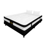 Combo Base Cama Y Colchón Casata Blanco Y Negro Doble 140 X 190 Cm Firmeza Medio Firme Doble Faz