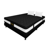 Combo Base Cama y Colchón Casata Blanco y Negro Doble 140 X 190 Cm Firmeza Medio Firme Doble Faz - COLCHONES | Bylmo