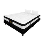 Combo Base Cama Y Colchón Casata Blanco Y Negro Queen 160 X 190 Cm Firmeza Medio Firme Doble Faz