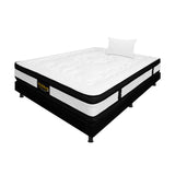 Combo Base Cama y Colchón Blanco y Negro Sencillo 100 X 190 Cm Firmeza Medio Suave Doble Faz - COLCHONES | Bylmo