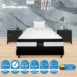 Combo Base Cama y Colchón Blanco y Negro Sencillo 100 X 190 Cm Firmeza Medio Suave Doble Faz - COLCHONES | Bylmo