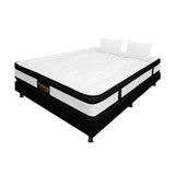 Combo Base Cama y Colchón Blanco y Negro Doble 140 X 190 Cm Firmeza Medio Suave Doble Faz - COLCHONES | Bylmo