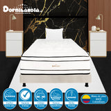 Combo Base Cama y Colchón Infinity Blanco y Arena Sencillo 100 X 190 Cm Firmeza Medio Firme Doble Faz - COLCHONES | Bylmo